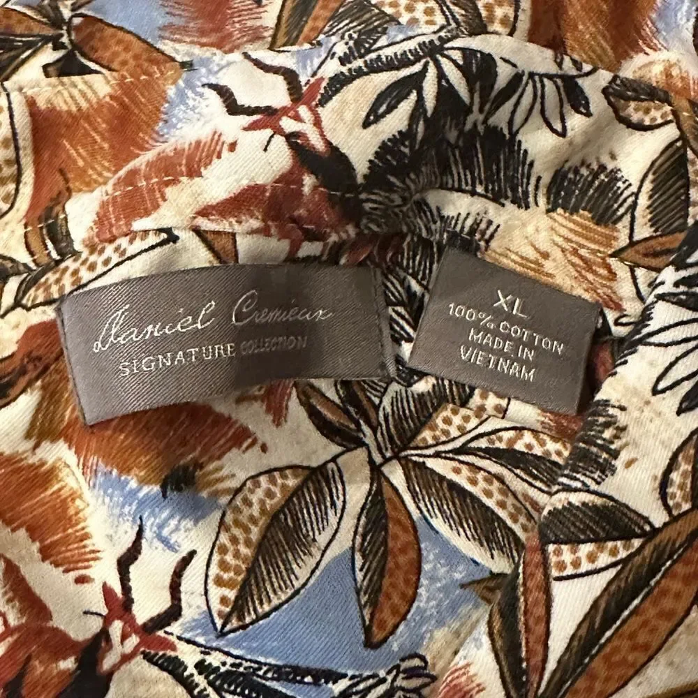 Daniel Cremieux Short Sleeve Button Up Shirt Multi-Color Floral XL